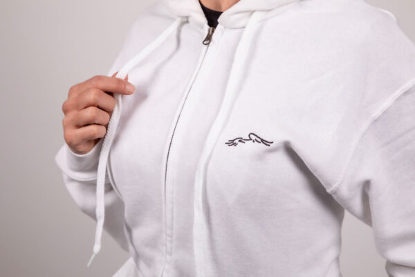 Felpa bianca con zip - immagine 7