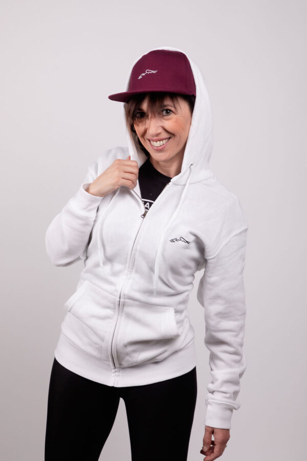 Felpa bianca con zip - immagine 6
