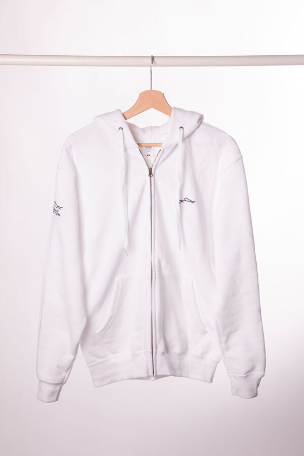 Felpa bianca con zip